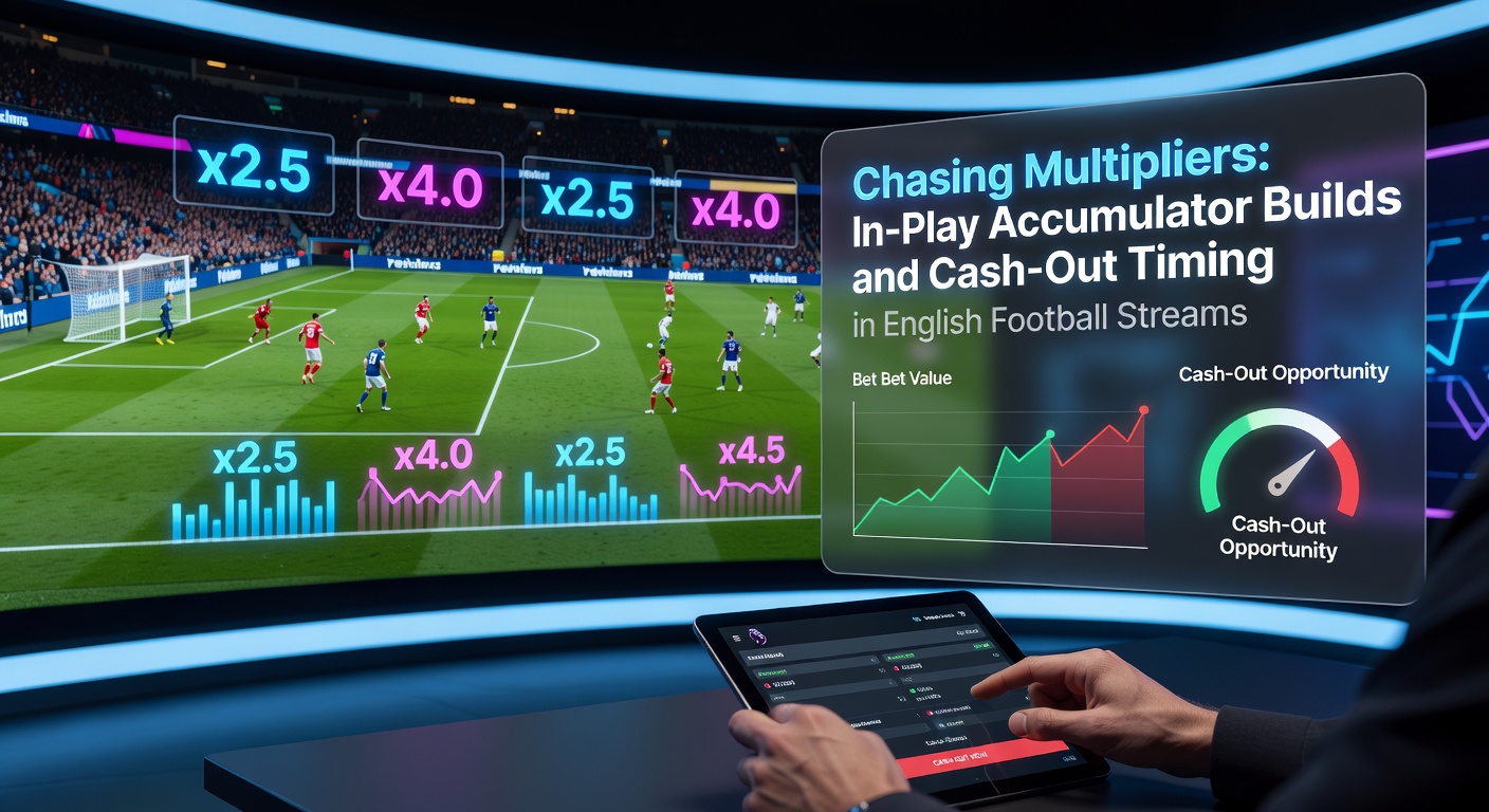 Live football stream showing in-play betting interface with accumulator odds building during a Premier League match