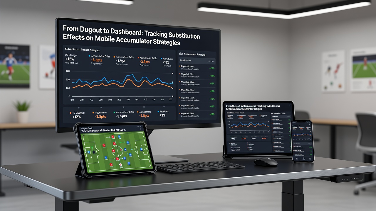 Dashboard view of live accumulator bets highlighting substitution impacts on odds and cash-out options during an ongoing match