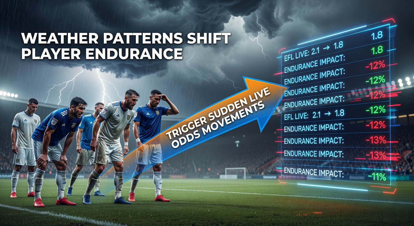 EFL players competing in rainy conditions with visible fatigue signs during a league match