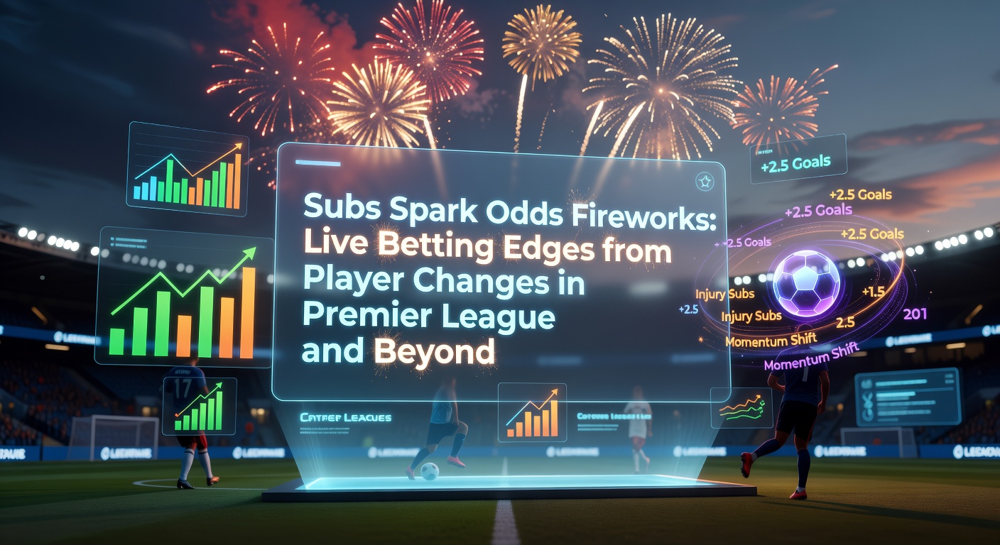 A tense Premier League substitution on the sidelines, with coaches signaling changes as odds fluctuate on live betting screens