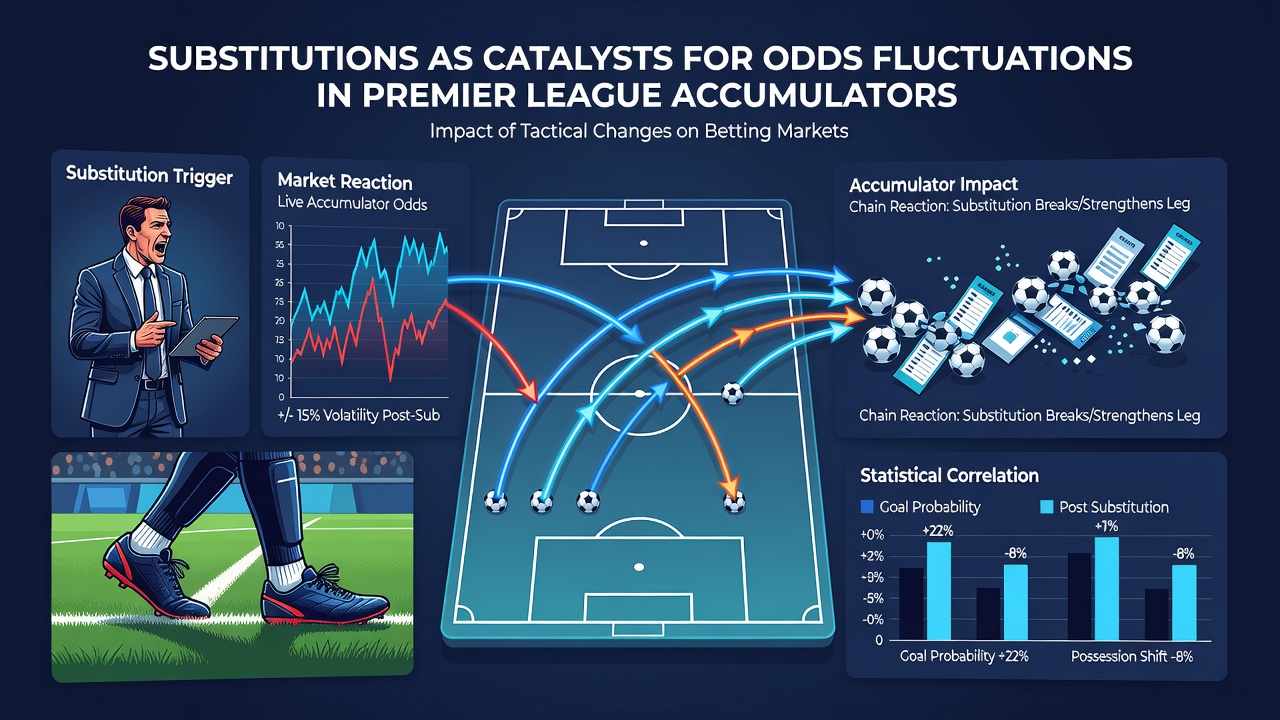 Live odds screen displaying fluctuations following a Premier League substitution