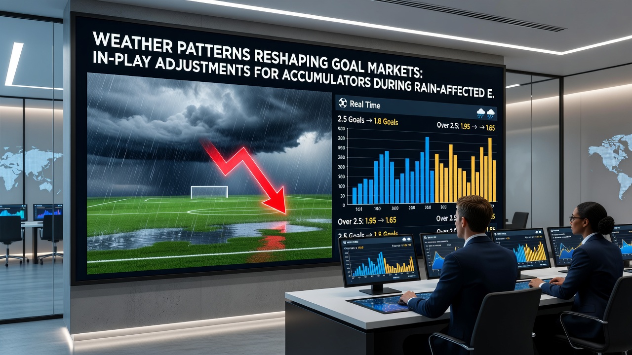Live betting interface showing adjusted goal markets during a rain-affected EFL match